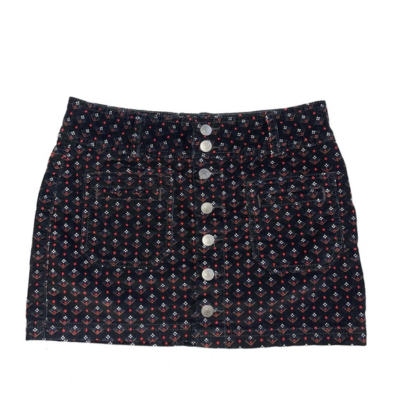 Free People Dresses & Skirts - Women’s Free People Black Patterned Velvet Skirt
